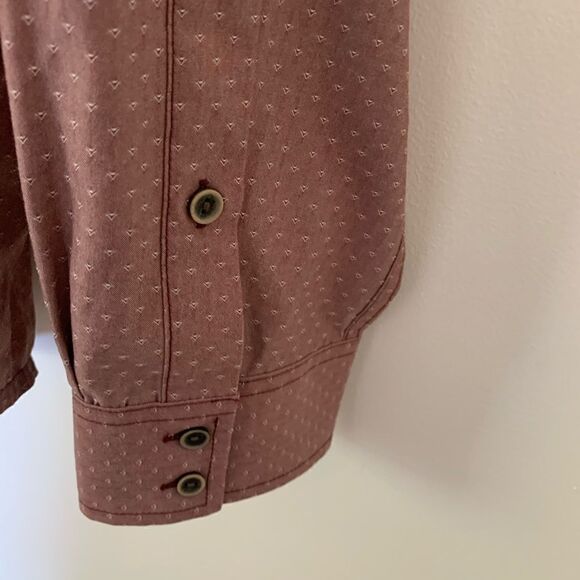 Prana Pink/Beige “Dusty Rose” & White Pattern Casual Button Down Shirt - Picture 5 of 7